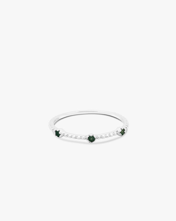 Silver Triple Aventurine Stackable Ring