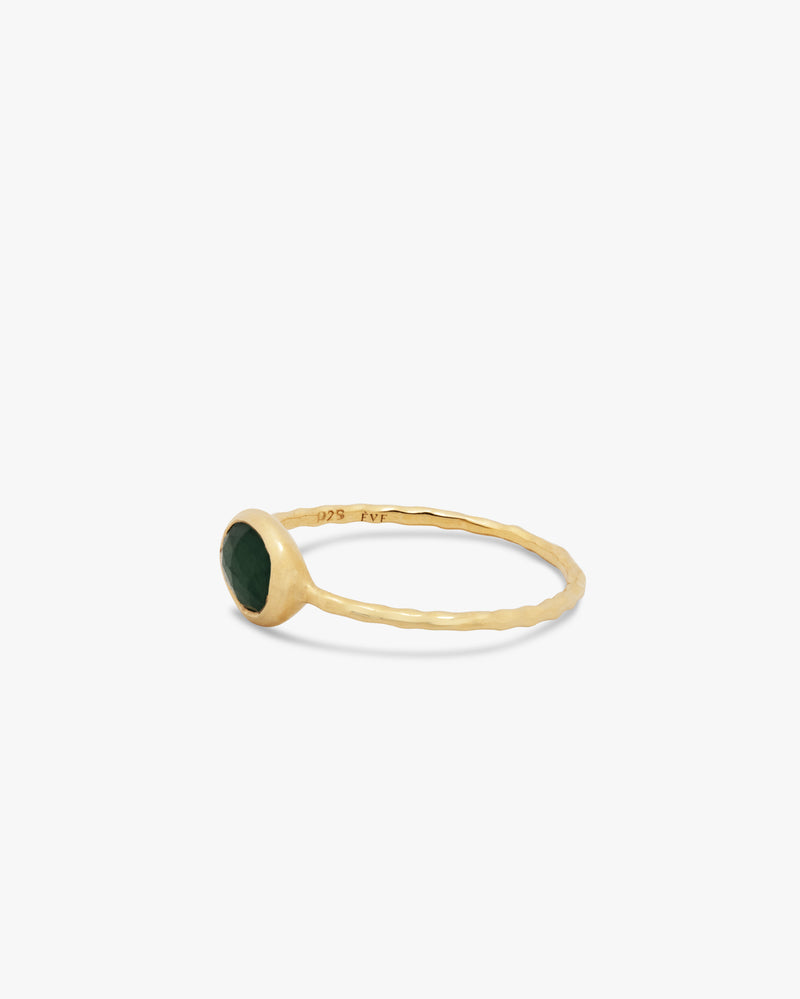 Golden Solo Green Aventurine Ring
