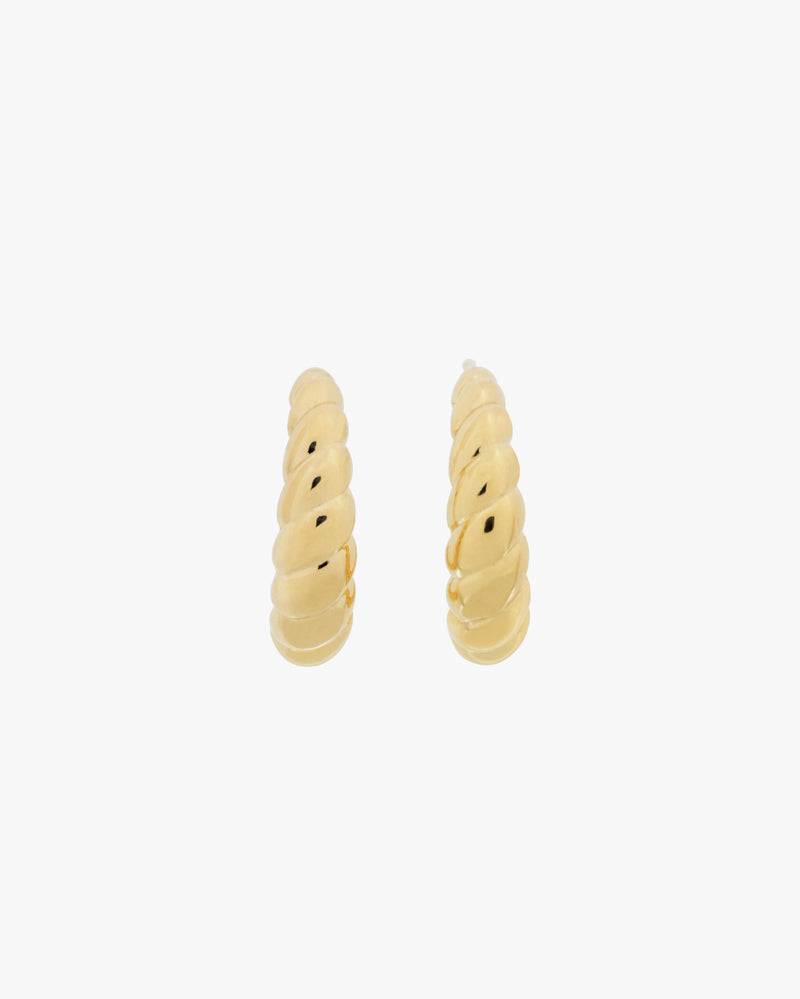 Golden Croissant Half Hoop Earrings
