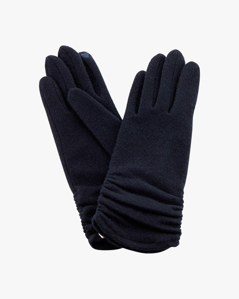 Wool Touch Gloves Wrist Deep Blue