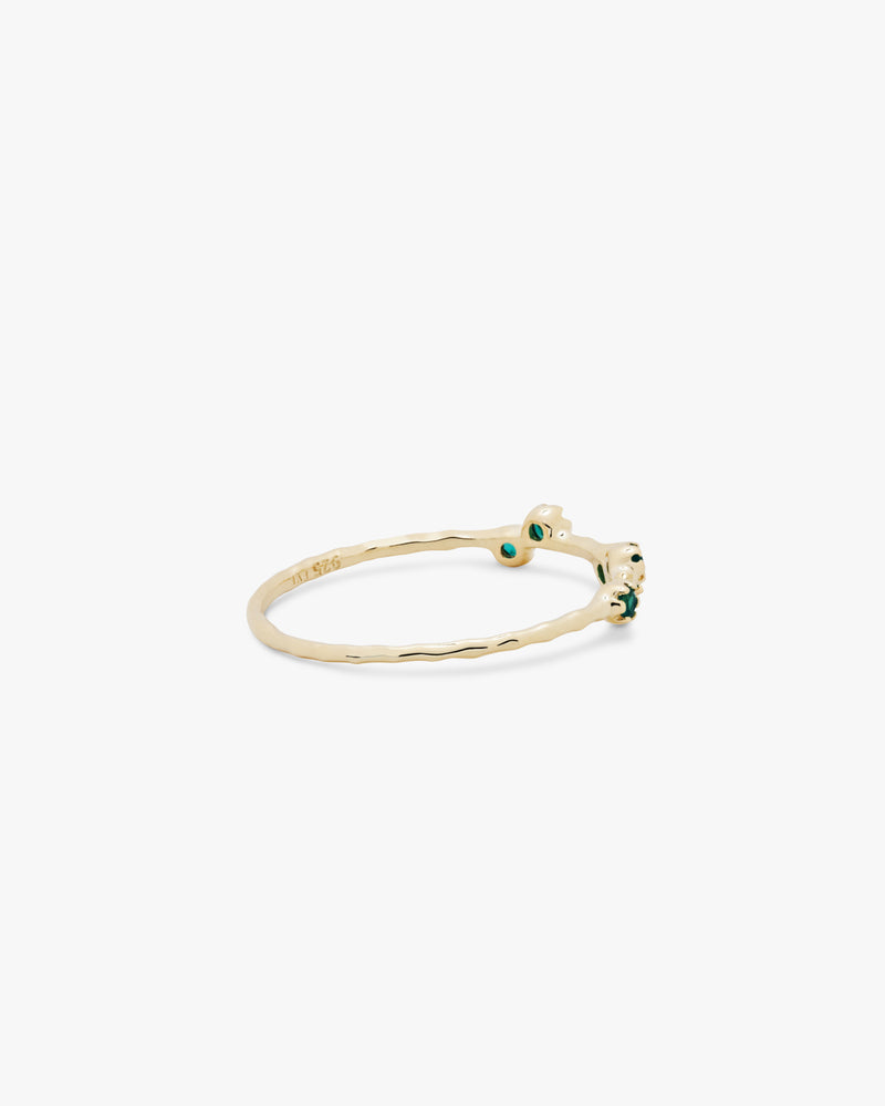 Golden Bloom Green Onyx Ring