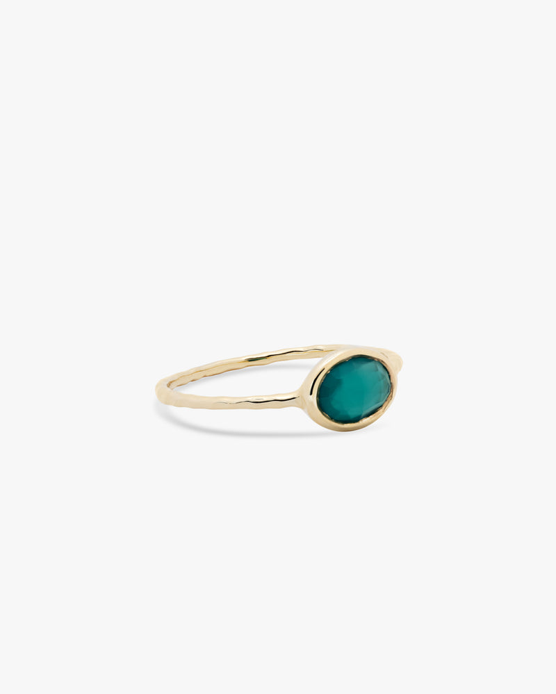 Golden Solo Green Onyx Ring