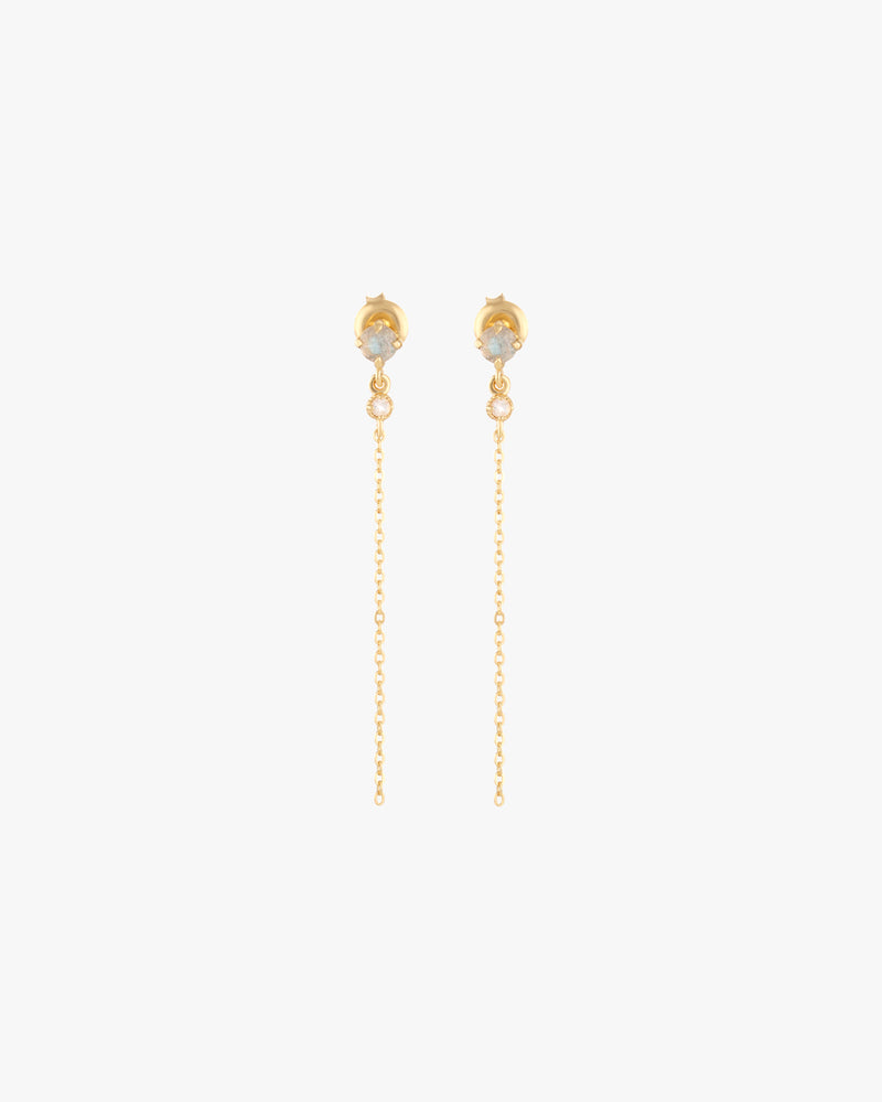 Golden Labradorite/Rainbow Moonstone Earrings