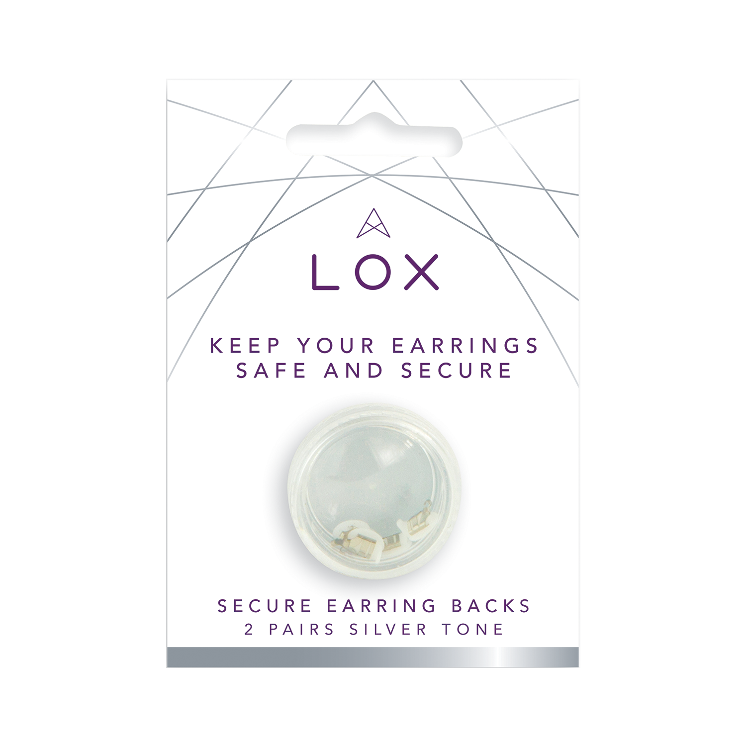 LOX Secure Earring Backs - Silver