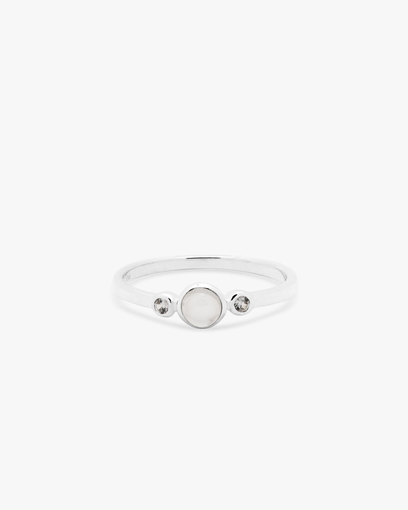 Silver Cloud Moonstone Ring