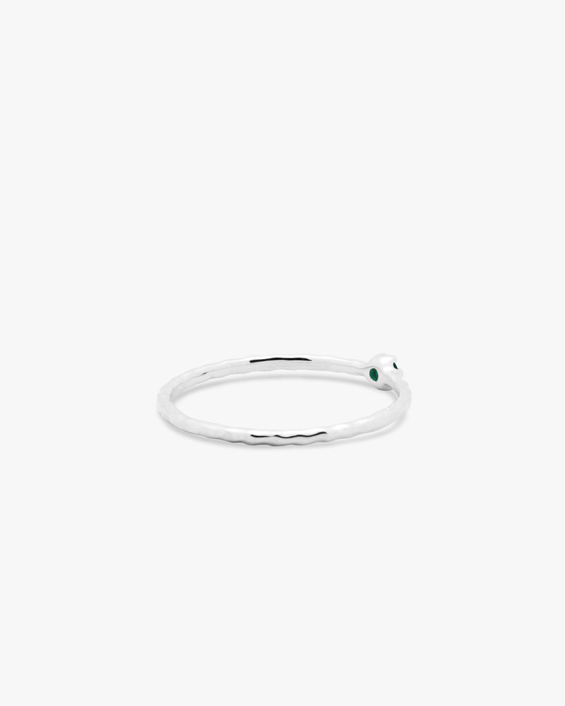 Silver Green Onyx Stackable Ring