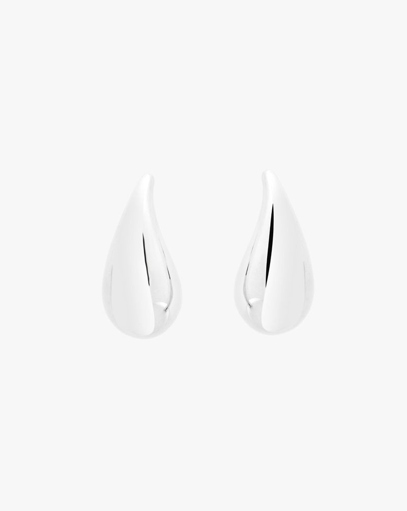 Silver Flow Dome Stud Earrings