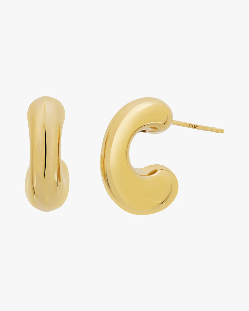 Golden Flow Half Hoop Earrings