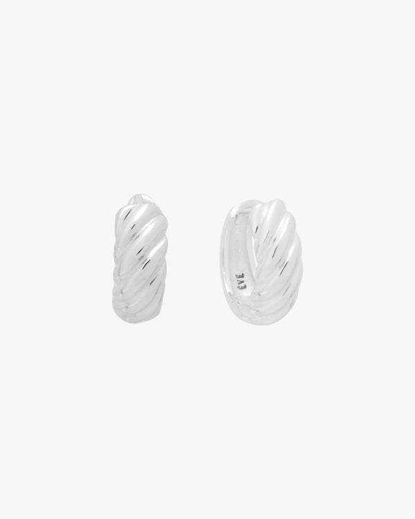 Silver Flow Huggie Hoops
