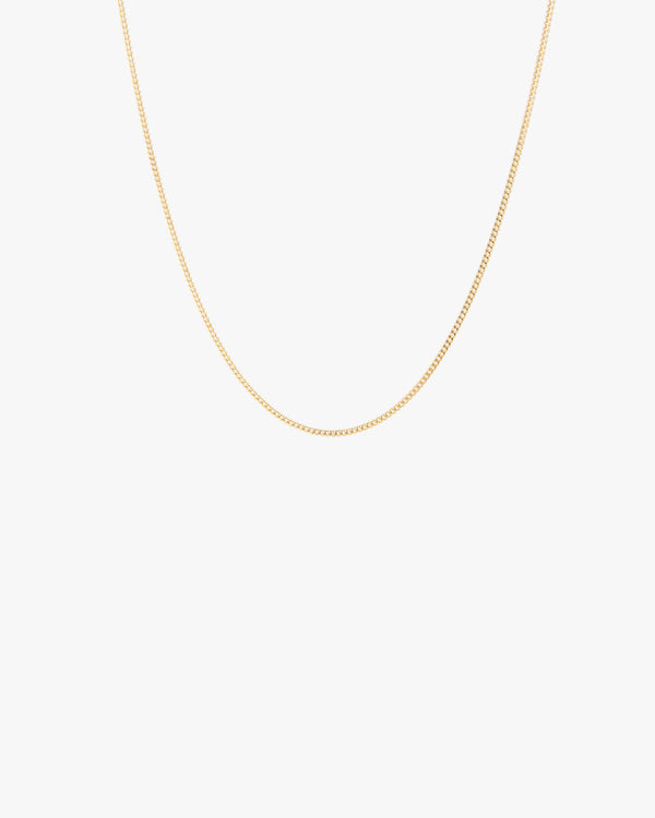 Golden Curb Diamond Chain Necklace