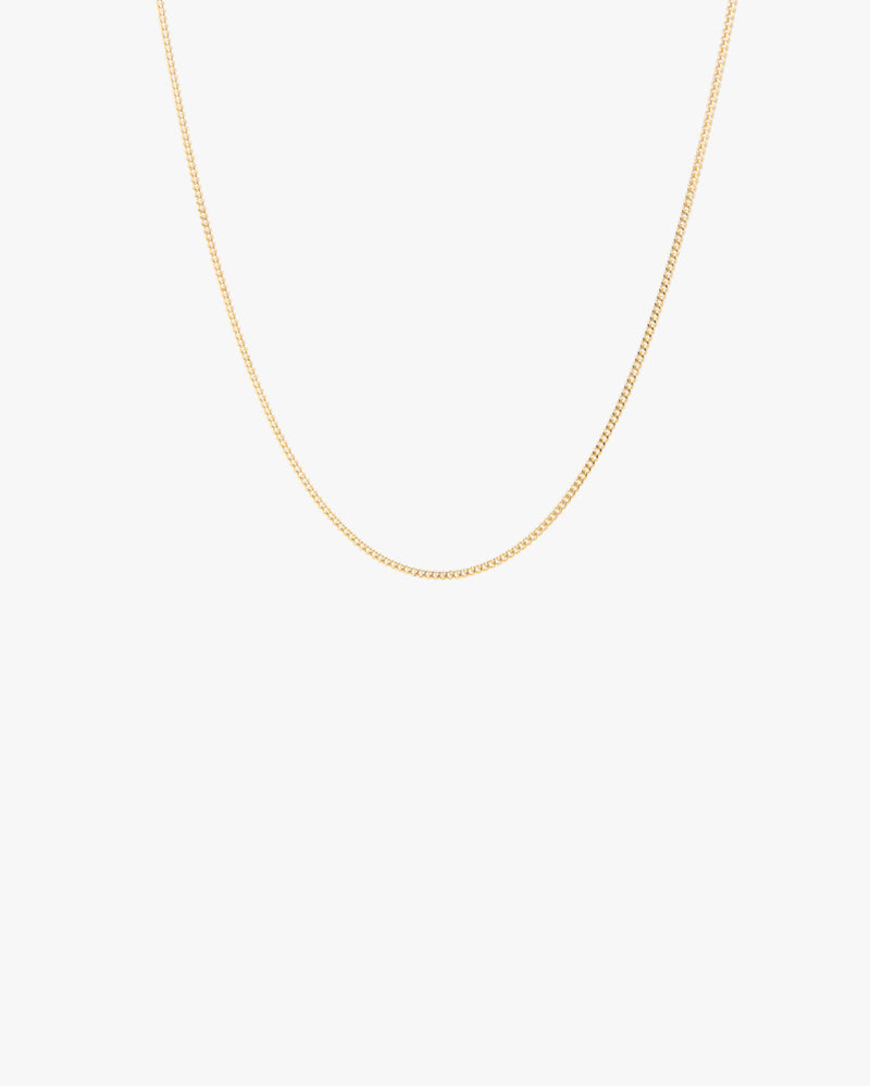 Golden Curb Diamond Chain Necklace