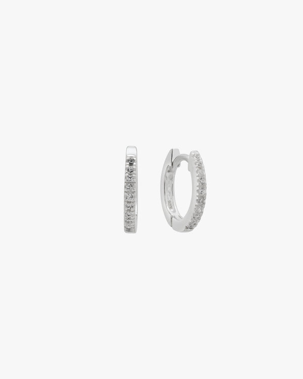 Silver Glimmer Huggie Hoops