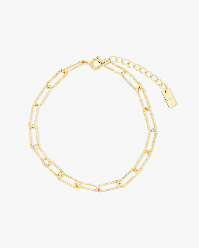 Golden Hammered Chainlink Bracelet