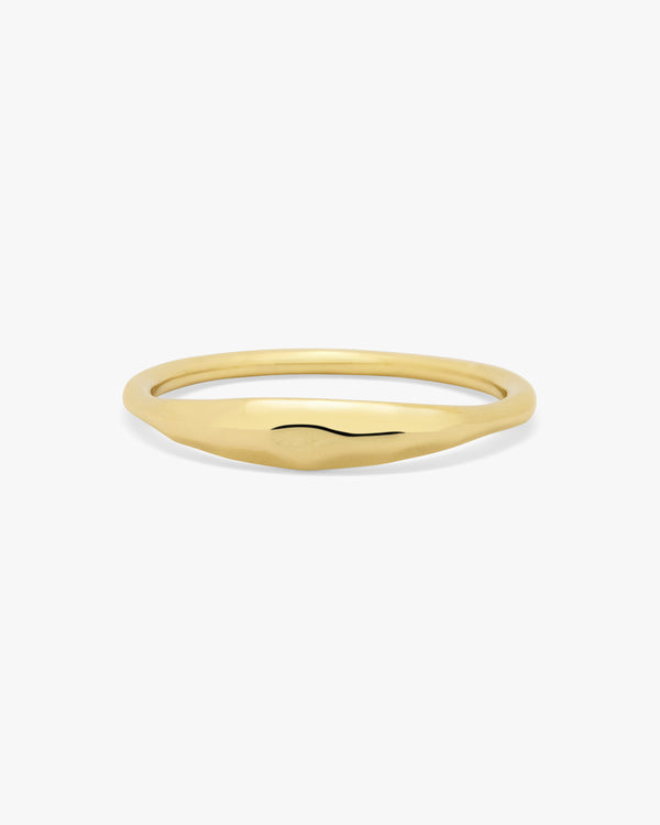Golden Hammered Dome Ring