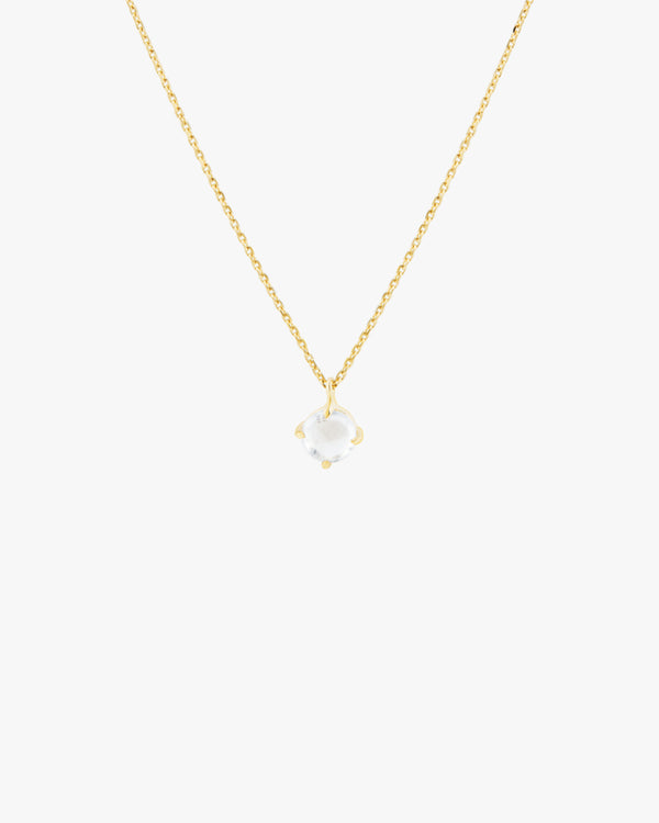 Golden Briolite Rainbow Moonstone Necklace