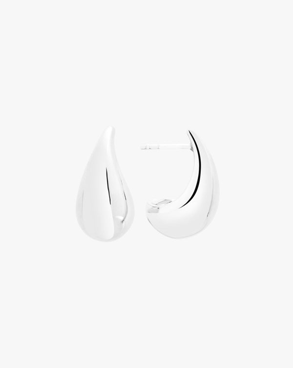 Silver Flow Dome Stud Earrings