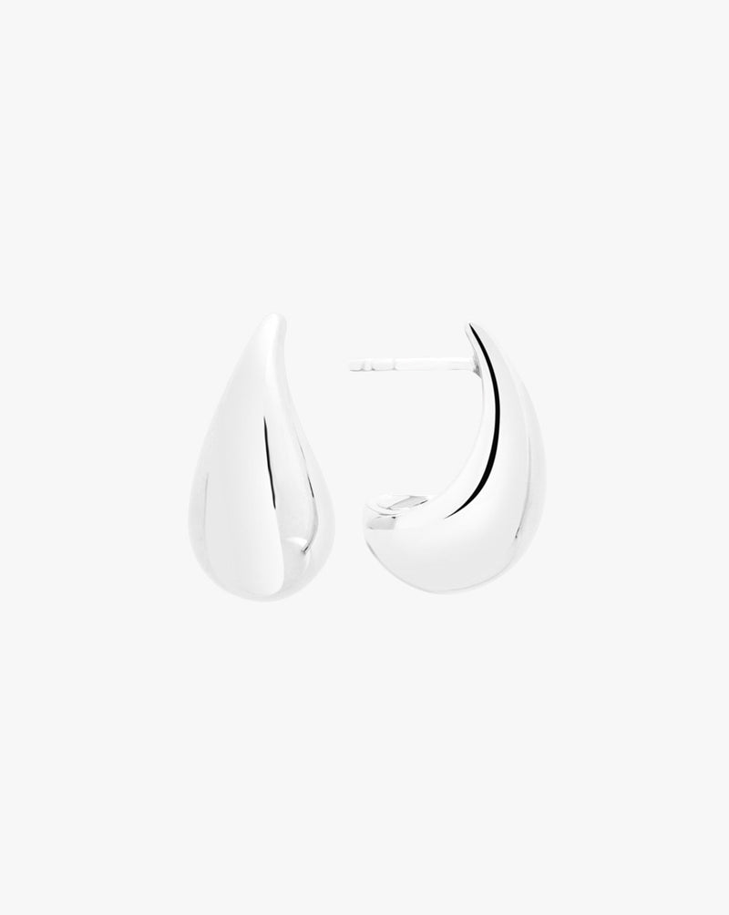 Silver Flow Dome Stud Earrings