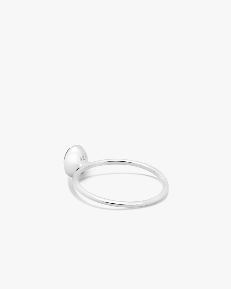 Silver Oval Labradorite Ring