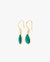 Green Onyx Teardrop Brass Earrings