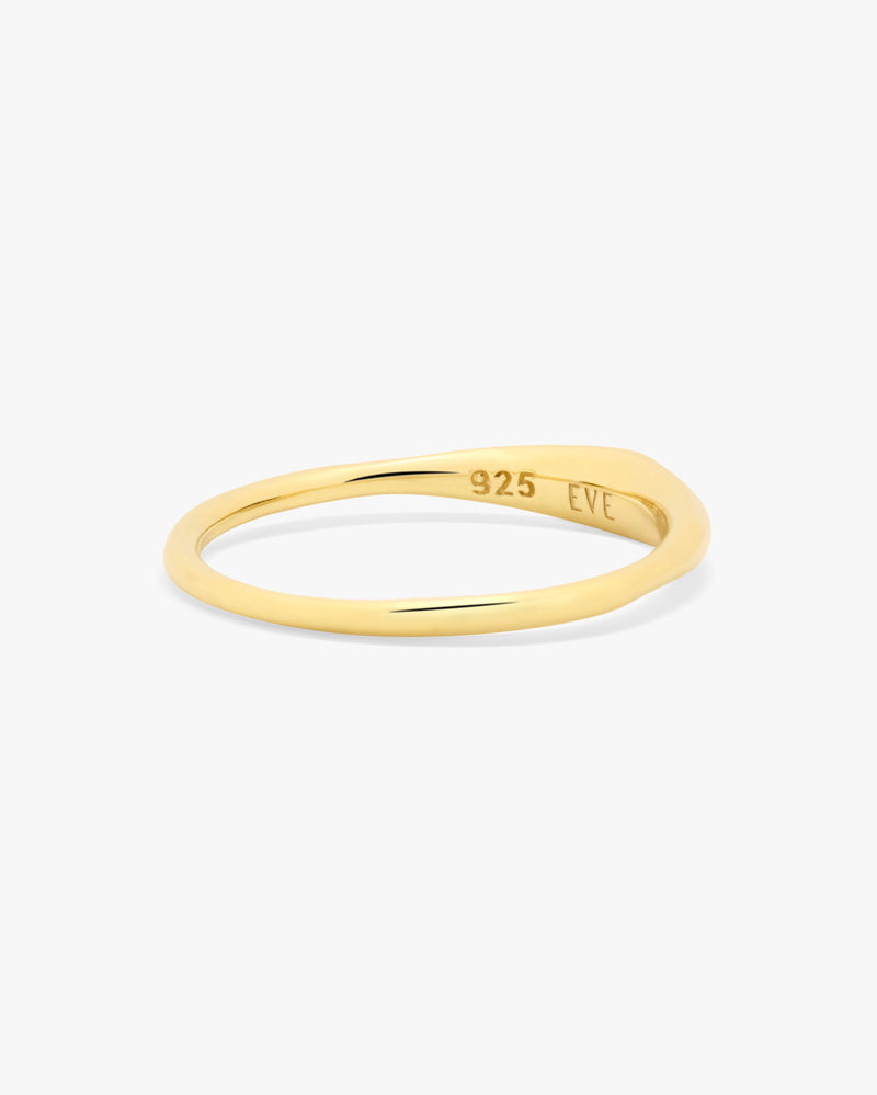 Golden Hammered Dome Ring