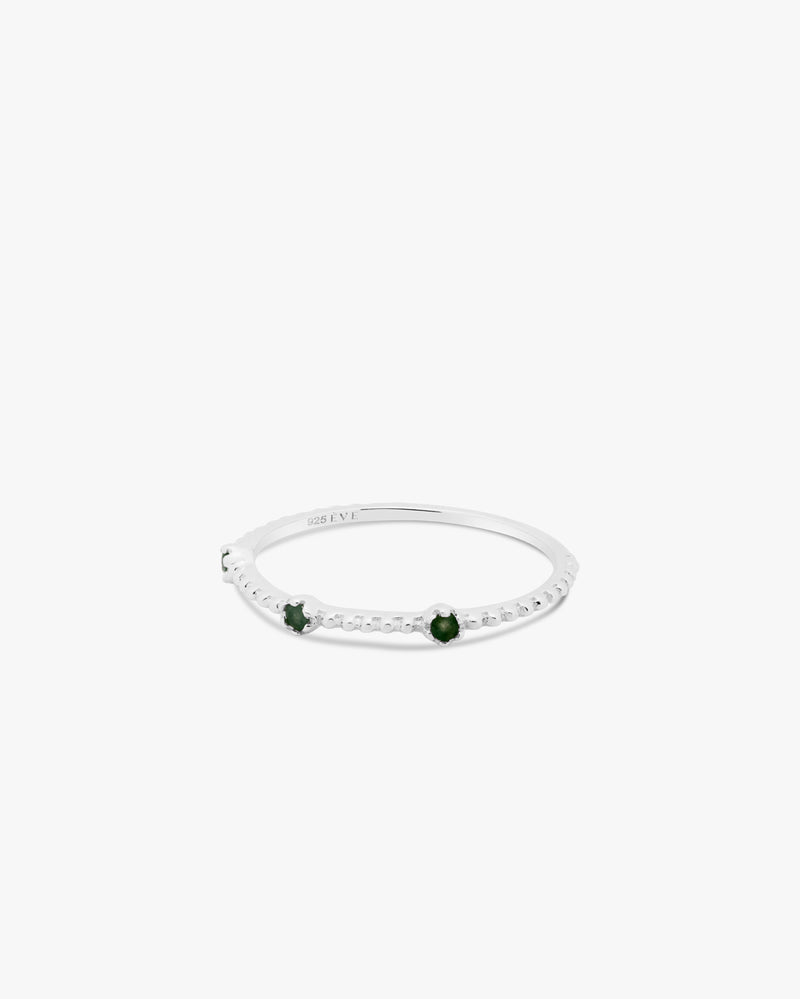 Silver Triple Aventurine Stackable Ring