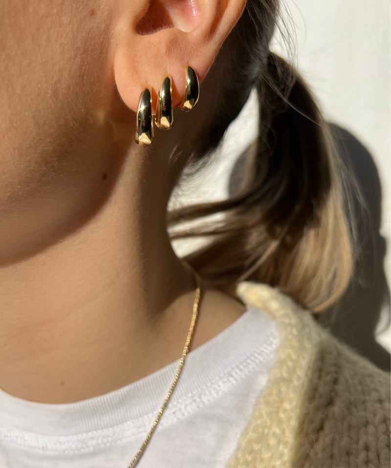 Golden Bold Streamline Huggie Hoops