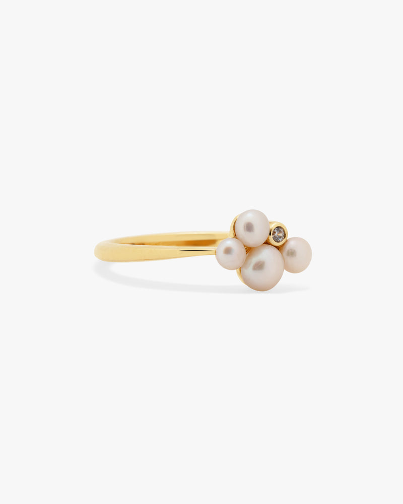 Golden Pearl Bloom Ring