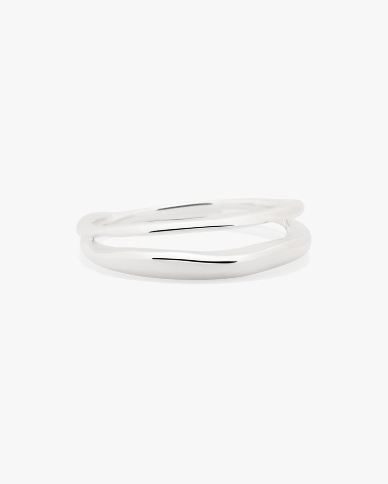 Silver Duo Dome Ring