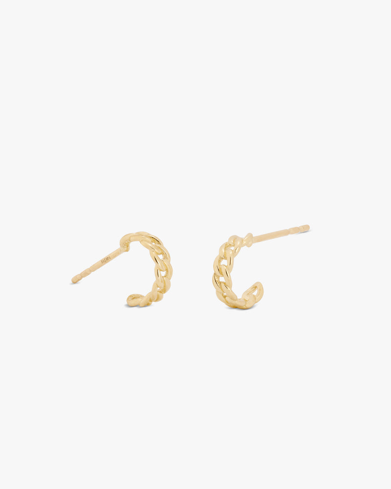 14k Loop Gold Stud Earrings