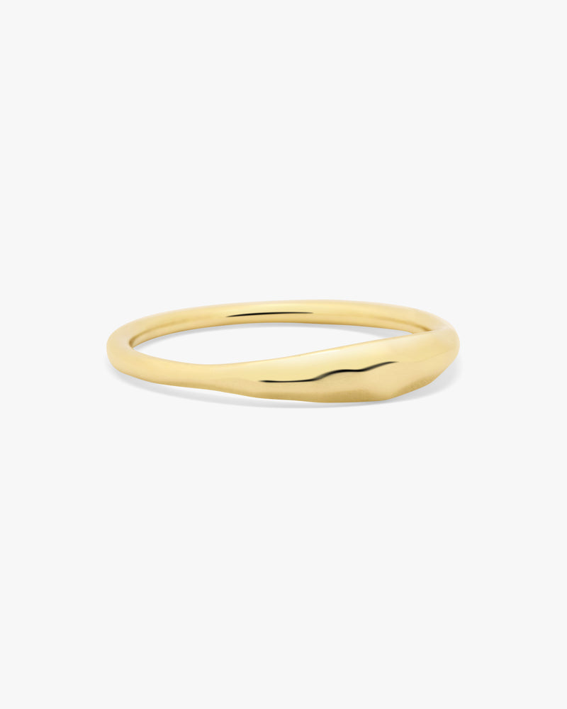 Golden Hammered Dome Ring