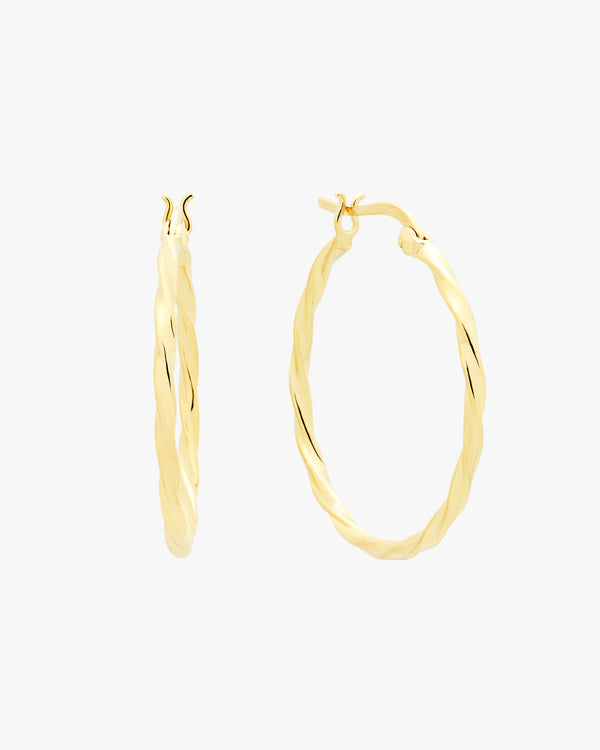 Golden Twirl Hoop Earrings