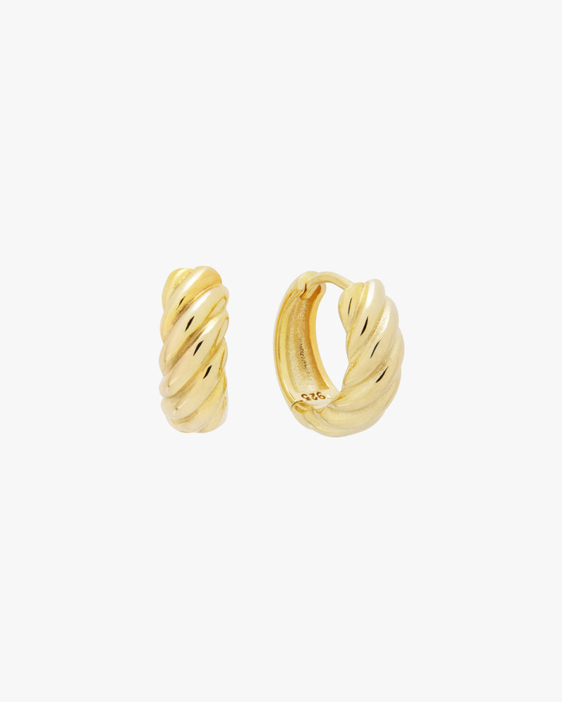 Golden Flow Huggie Hoops