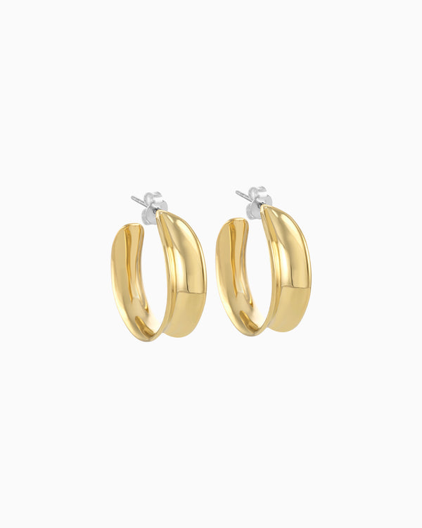 Bow Hoop Brass Earrings