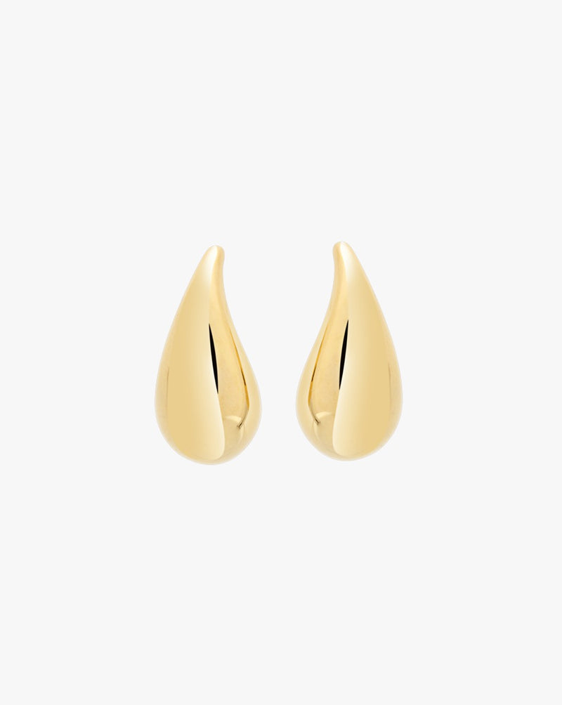 Golden Flow Dome Stud Earrings