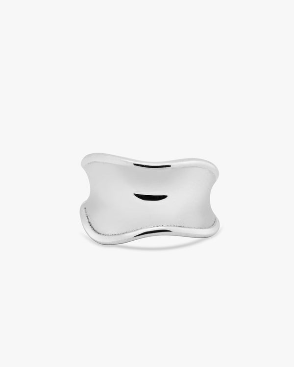 Silver Wave Band Ring