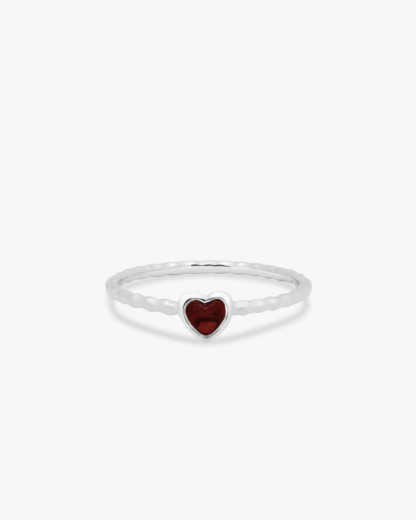 Silver Embrace Garnet Ring