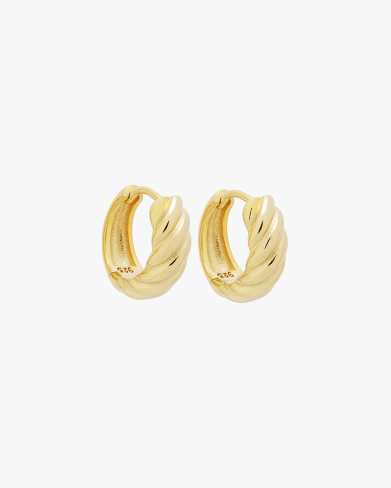 Golden Flow Huggie Hoops