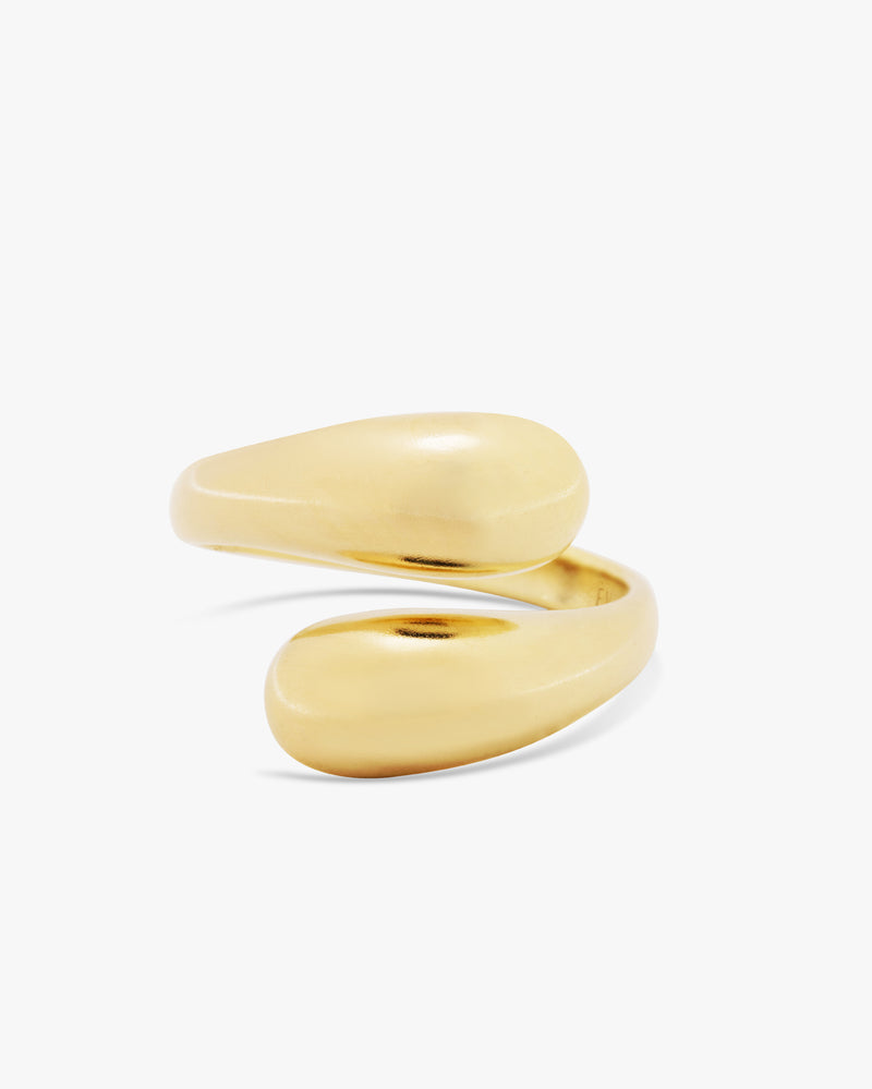 Golden Statement Duo Drop Ring
