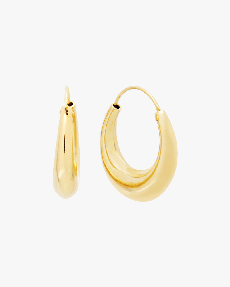 Crescent Curve Golden Hoops