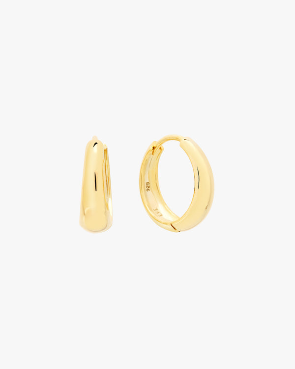 Golden Streamline Huggie Hoops