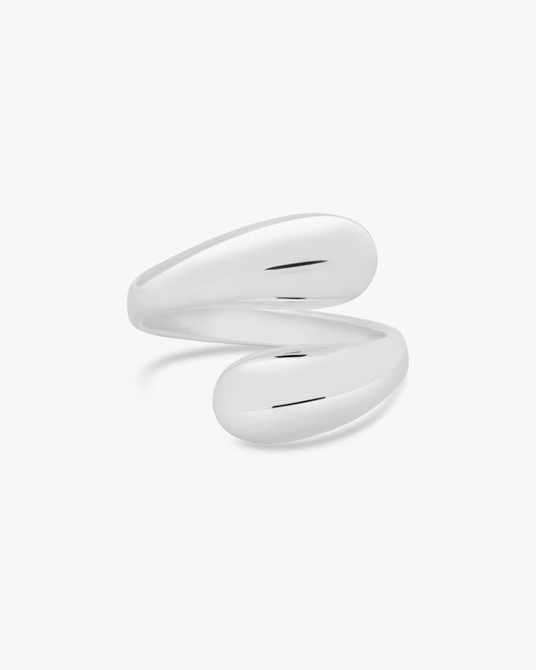 Silver Statement Duo Drop Ring