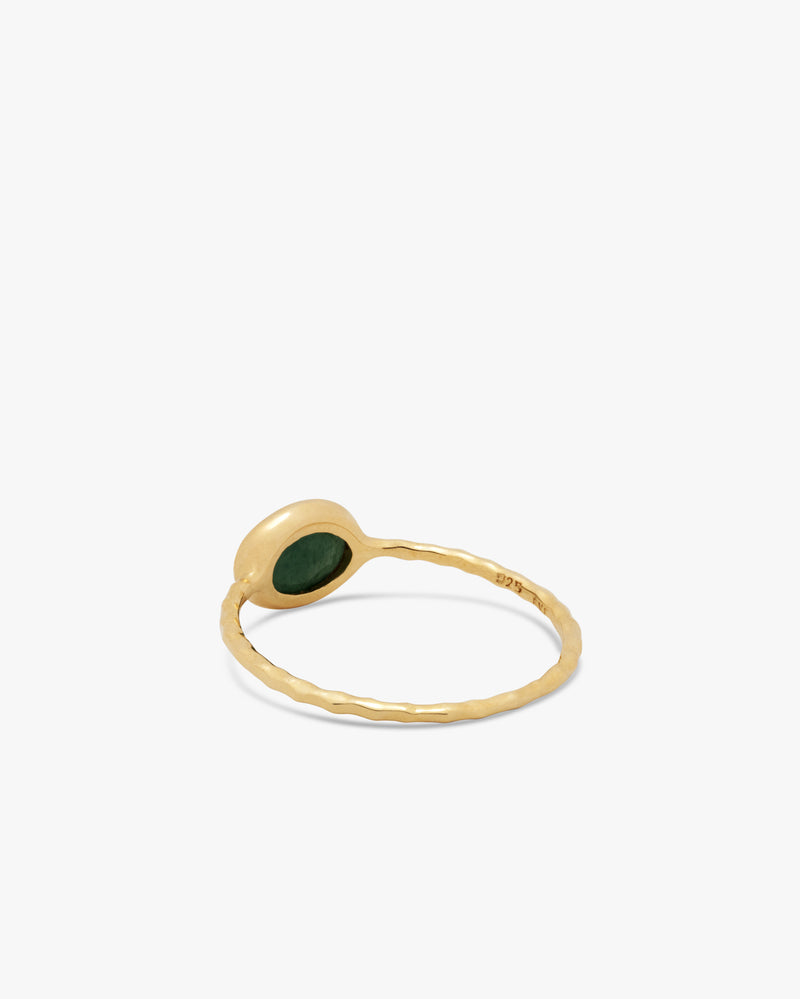 Golden Solo Green Aventurine Ring