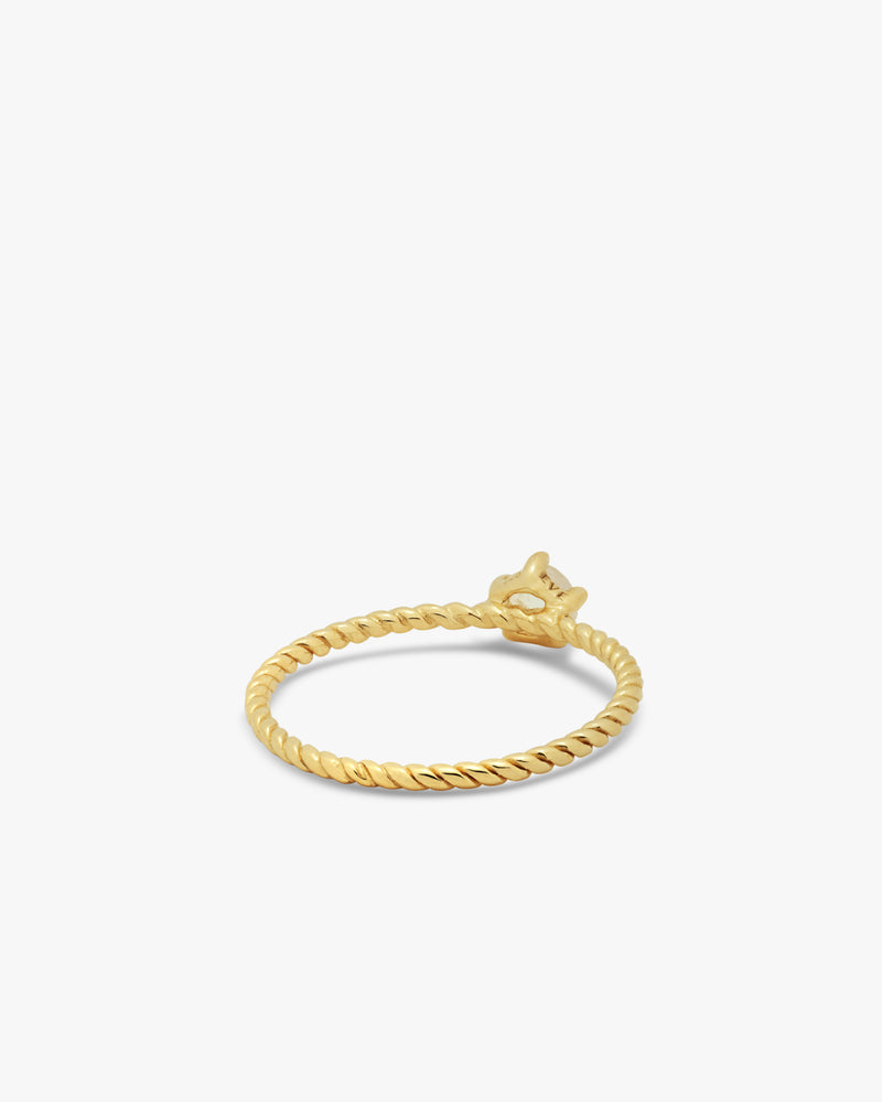 Golden Twist Briolite Moonstone Ring