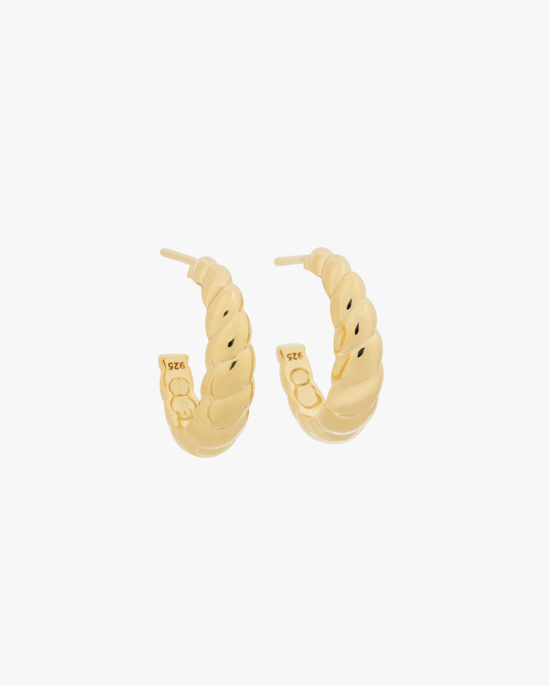 Golden Croissant Half Hoop Earrings