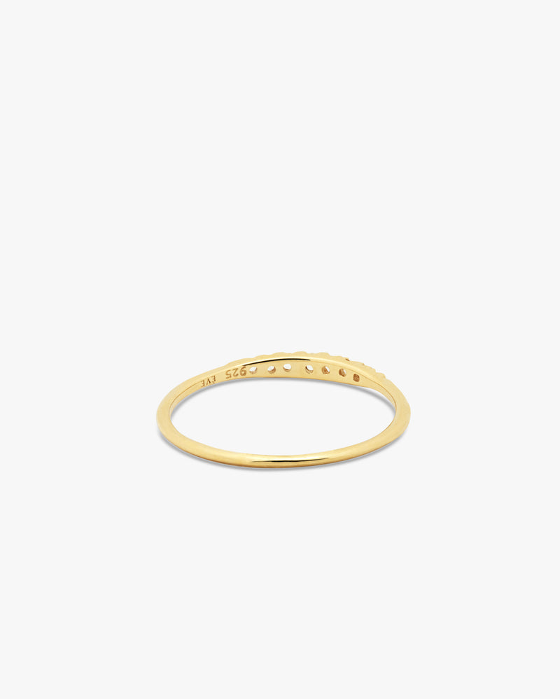 Golden Line Of White Topaz Ring