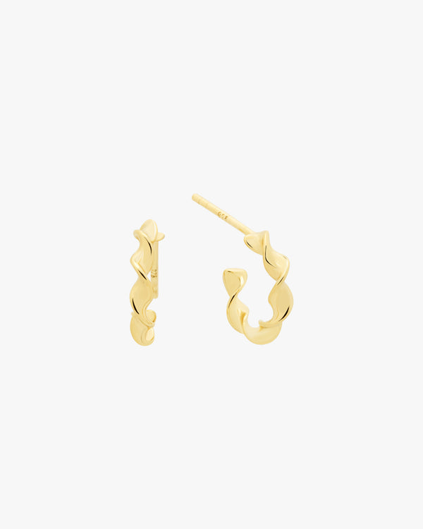 Golden Twirl Half Hoop Earrings