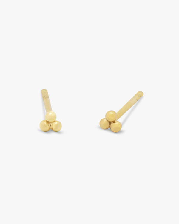 Golden Triple Sphere Studs