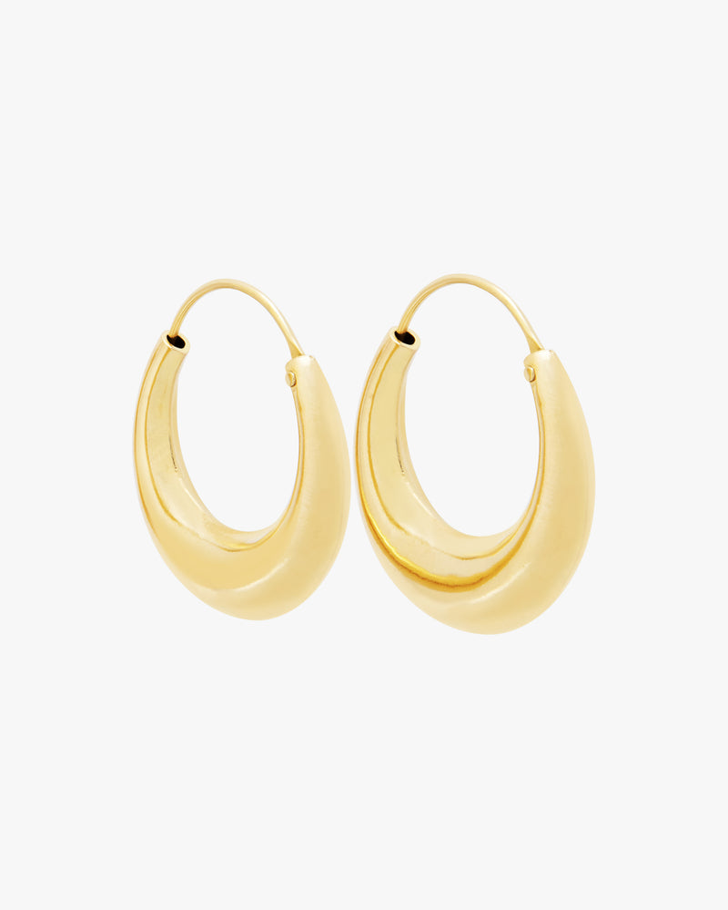 Crescent Curve Golden Hoops