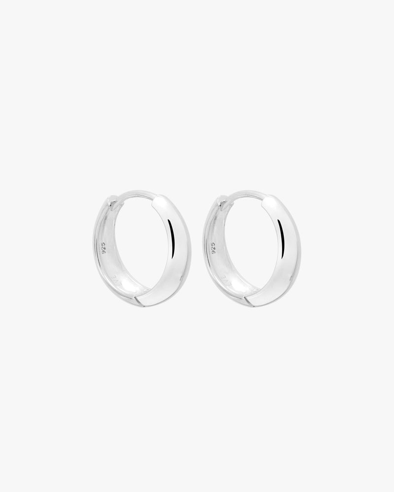 Streamline Silver Huggie Hoops