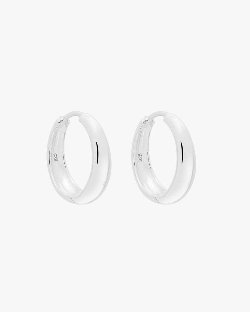 Streamline Bold Silver Huggie Hoops